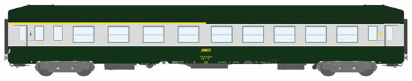 REE Modeles VB-188 - French SNCF UIC Sleeping Coache A4C4B5C5 Green 302 / ALU, Yellow Logo Era IV HIGH ROOF